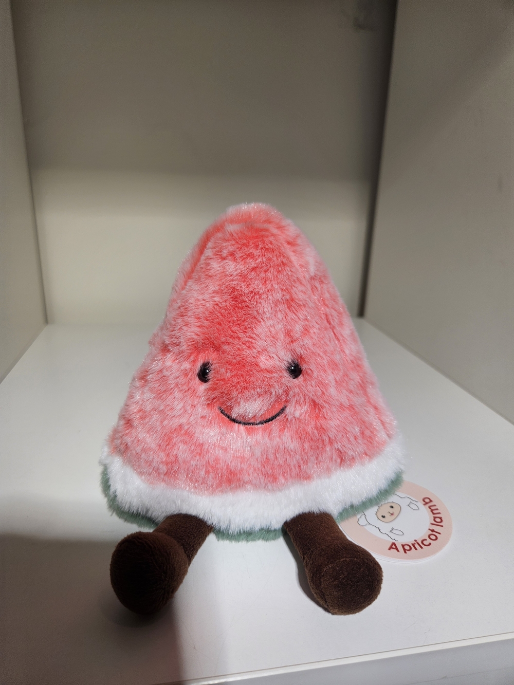 Apricot Lamb Pink Plush Watermelon Slice Stuffed Toy